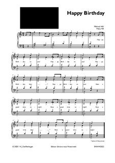 С днем рождения тебя: For easy piano by Милдред  Хилл