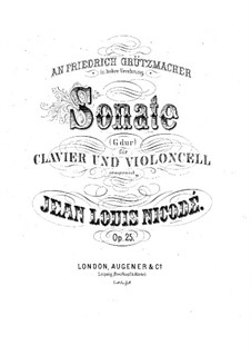 Соната для виолончели и фортепиано соль мажор, Op.25: Партитура by Жан Луи Никоде