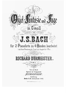 Фантазия и фуга No.12 соль минор (Большая), BWV 542: Для фортепиано by Иоганн Себастьян Бах