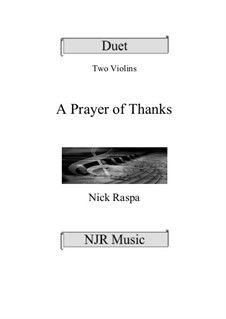 A Prayer of Thanks: For Violin Duet intermediate by Ник Raspa