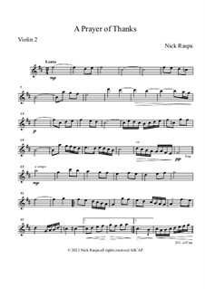 A Prayer of Thanks: For Violin Duet – Violin 2 part by Ник Raspa