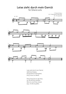 Шесть песен, Op.19a: No.5 Gruss, for guitar by Феликс Мендельсон-Бартольди