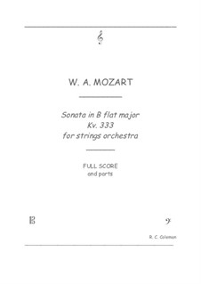 Соната для фортепиано No.13 си-бемоль мажор, K.333: Strings orchestra transcription by Вольфганг Амадей Моцарт