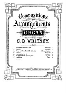 Шесть пьес для скрипки и фортепиано, Op.85: No.3 Каватина. Версия для органа by Иоахим Рафф