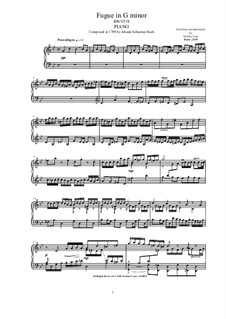 Фуга соль минор 'Маленькая', BWV 578: Для одного исполнителя by Иоганн Себастьян Бах