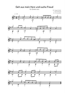 Geh aus mein Herz und suche Freud: Für Gitarre by August Harder