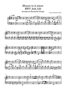 No.14 Менуэт ля минор, BWV Anh.120: Для фортепиано by Иоганн Себастьян Бах