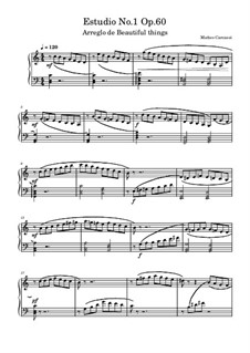 Двадцать пять этюдов для гитары, Op.60: No.1, for piano by Маттео Каркасси