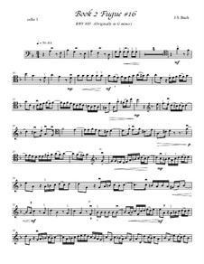 Прелюдия и фуга No.16 соль минор, BWV 885: Fugue, for four cellos by Иоганн Себастьян Бах