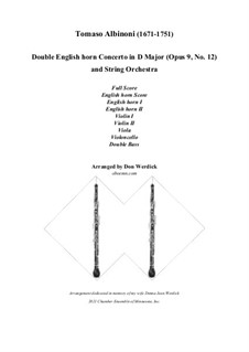 Concerto No.12 in D Major: For double english horn and string orchestra by Томазо Альбинони