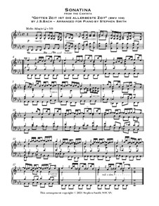 Время Божье - наилучшее время, BWV 106: Sonatina (piano solo arrangement) by Иоганн Себастьян Бах