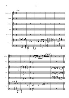 Секстет No.2 для кларнета, фагота, скрипки, альта, виолончели и фортепиано в 5 частях: Часть 2 by Владимир Полионный
