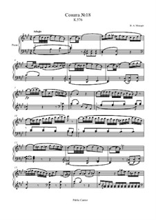 Соната для фортепиано No.18 ре мажор, K.576: Часть II by Вольфганг Амадей Моцарт