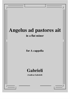 Angelus ad pastores ait: A flat minor by Андреа Габриэли