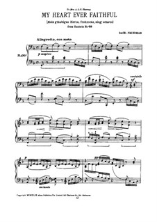 Так возлюбил Бог мир, BWV 68: Mein gläubiges Herze. Arrangement for piano by Иоганн Себастьян Бах