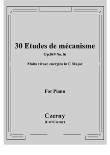 Nos.11-20: No.16 Molto vivace energico in C Major by Карл Черни