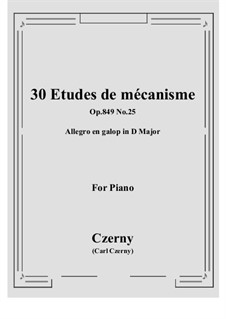 Nos.21-30: No.25 Allegro en galop in D Major by Карл Черни