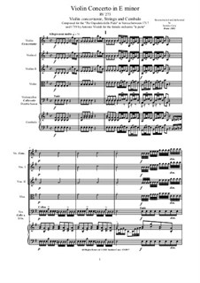 Concerto for Violin and Strings in E Minor, RV 273: Score, parts by Антонио Вивальди