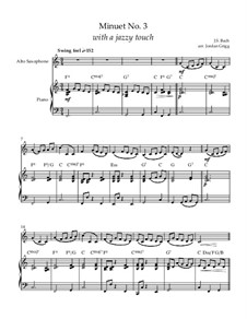 No.4 Менуэт соль мажор, BWV Anh.114: Для саксофона альта и фортепиано by Иоганн Себастьян Бах