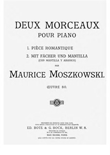 Две пьесы для фортепиано, Op.80: Для одного исполнителя by Мориц Мошковский