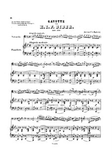 Восемь сонат для скрипки и бассо континуо, C.138-145: Соната No.6. Гавот, для виолончели и фортепиано, C.143 by Генрих Игнац фон Бибер