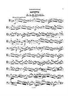 Восемь сонат для скрипки и бассо континуо, C.138-145: Соната No.6. Гавот, для виолончели и фортепиано – сольная партия, C.143 by Генрих Игнац фон Бибер