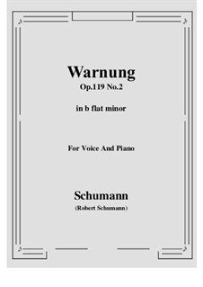 Три стихотворения, Op.119: No.2 Warnung (Prends garde) b flat minor by Роберт Шуман