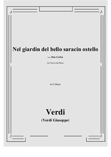 Дон Карлос: Nel giardin del bello saracin ostello (G Major) by Джузеппе Верди
