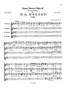 Nascoso è il mio sol, K.557: Nascoso è il mio sol by Вольфганг Амадей Моцарт