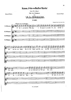 Слава солнцу, слава миру, K.560: For four voices by Вольфганг Амадей Моцарт