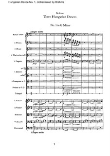Танец No.1 соль минор: Для оркестра by Иоганнес Брамс