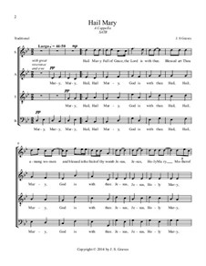 Hail Mary, a capella, SATB: Hail Mary, a capella, SATB by J. S. Graves