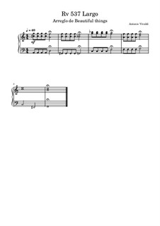 Концерт для двух труб и струнных до мажор, RV 537: Largo, for piano by Антонио Вивальди