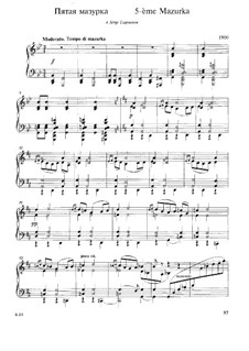 Мазурка No.5 ре мажор: Для фортепиано by Милий Балакирев