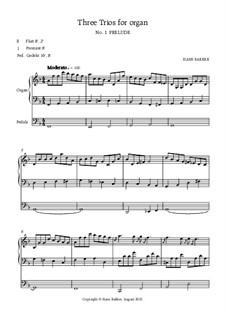 Three Trios for organ: No.1 Прелюдия by Hans Bakker