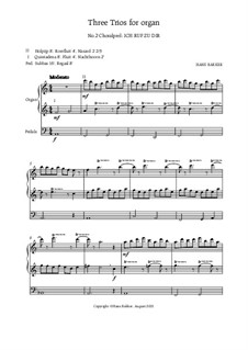 Three Trios for organ: No.2 Choralprelude: Ich Ruf Zu Dir by Hans Bakker