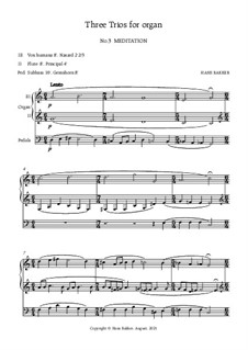 Three Trios for organ: No.3 Meditation by Hans Bakker