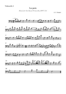 La Paix: For cello quartet by Георг Фридрих Гендель