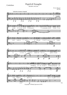 Popoli di Tessaglia, K.316: For voice and string orchestra by Вольфганг Амадей Моцарт
