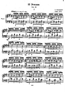 Двенадцать этюдов, Op.26: Этюд No.1 by Сигизмунд Тальберг