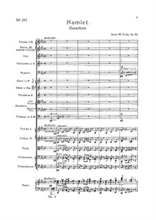 Гамлет. Увертюра, Op.37: Партитура by Нильс Вильгельм Гаде