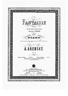 Фантазия на темы И. Т. Рябинина, Op.48: Для двух фортепиано в 4 руки by Антон Аренский