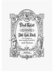 Концерт для клавесина и струнных инструментов No.1 ре минор, BWV 1052: Аранжировка для 2 фортепиано в 4 руки by Иоганн Себастьян Бах