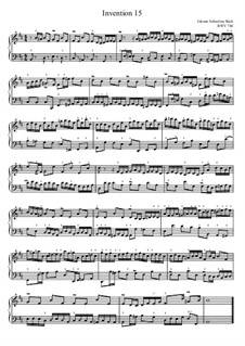No.15 си минор, BWV 786: For piano by Иоганн Себастьян Бах
