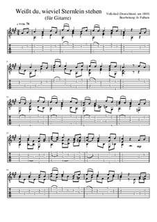 Weißt du, wieviel Sternlein stehen: Für Gitarre by Unknown (works before 1850)