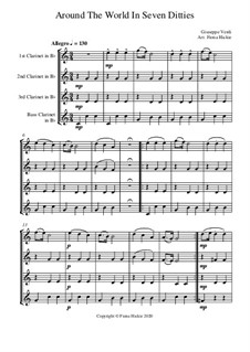 Around the World in Seven Ditties: For clarinet quartet by Джузеппе Верди, folklore, George Michael Cohan, Godfrey Marks, Marie Cowan