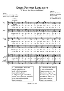 Quem Pastores Laudavere - Christmas Hymn: Quem Pastores Laudavere - Christmas Hymn by Unknown (works before 1850)