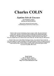 Solo de Concours No.7: Для гобоя и фортепиано by Charles Colin