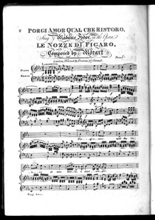 Porgi, amor, qualche ristoro (Grant, Love, Some Comfort): Для фортепиано by Вольфганг Амадей Моцарт