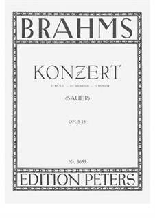 Концерт для фортепиано с оркестром No.1 ре минор, Op.15: Версия для двух фортепиано в 4 руки by Иоганнес Брамс